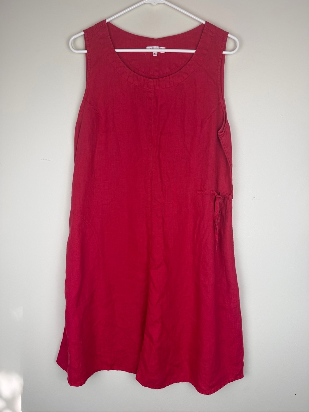 KLEEN Red Linen Sleeveless Mini Dress Medium